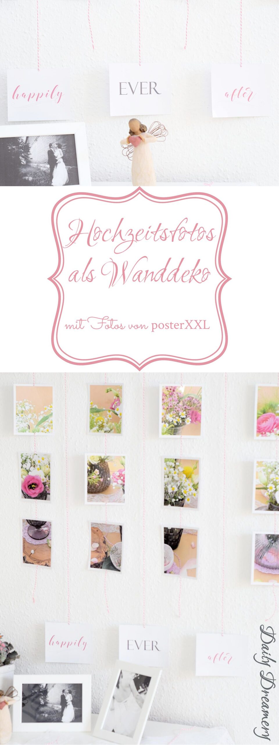Hochzeitsfotos als DIY-Wanddekoration mit posterXXL - Wandbehang aus Fotos #diy #fotos #wanddekoration