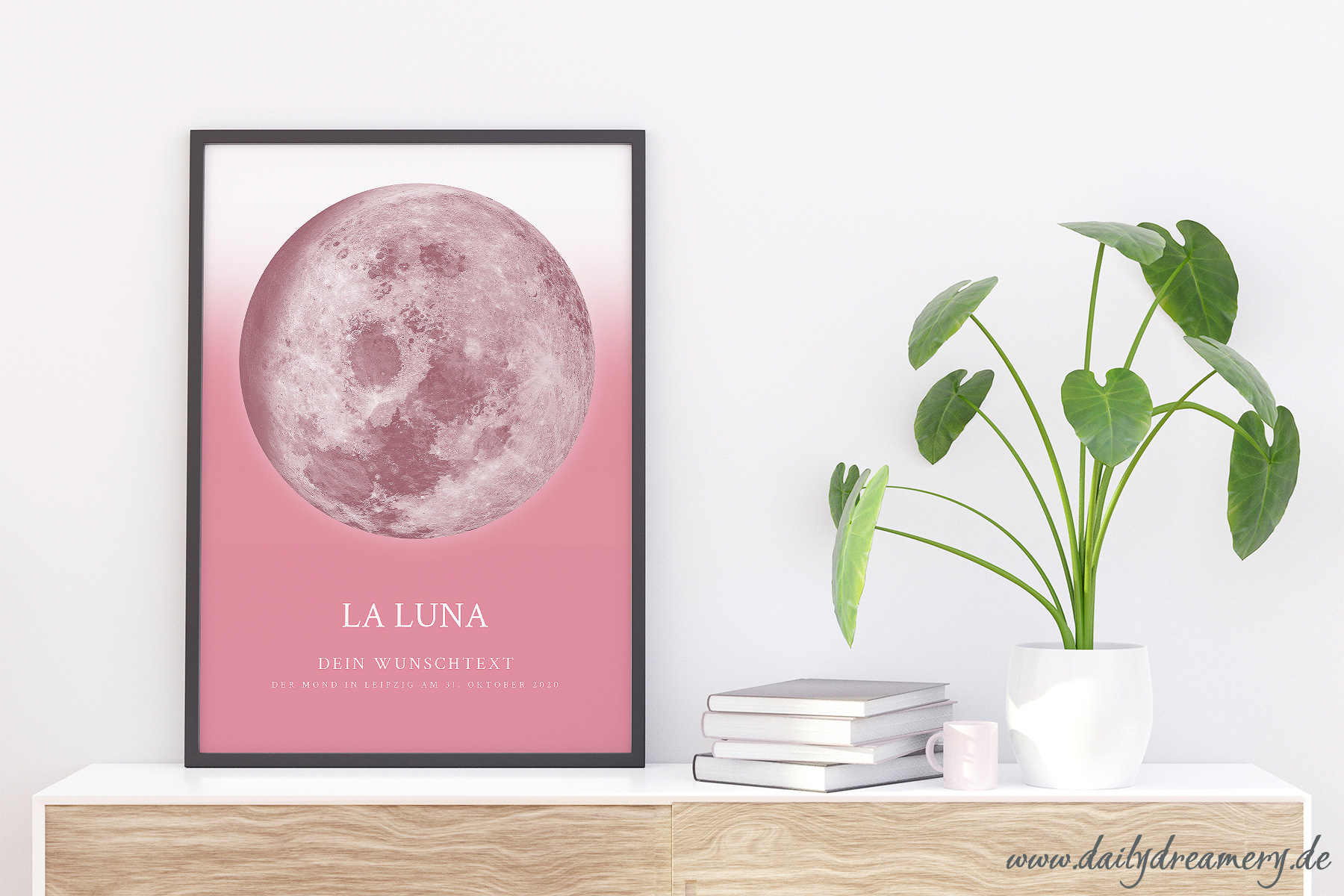 Poster mit Mondmotiv und deinem Wunschtext