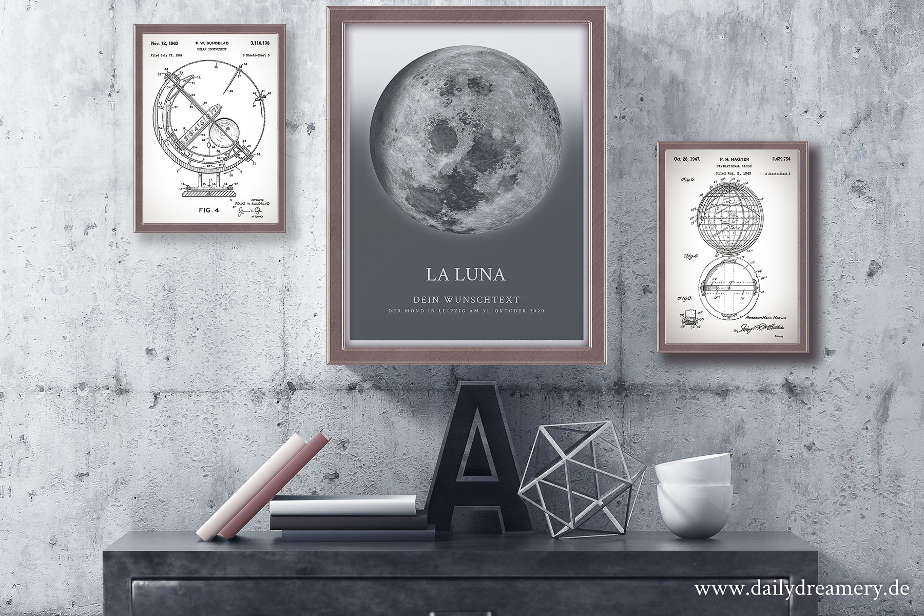 A4 Poster mit Mond oder Sternenhimmel
